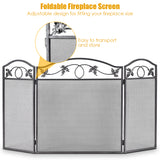 NNECW 3 Panel Foldable Fireplace Screen for Baby & Pets