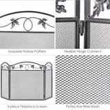 NNECW 3 Panel Foldable Fireplace Screen for Baby & Pets