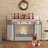 NNECW 3 Panel Foldable Fireplace Screen for Baby & Pets