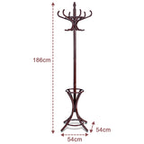 NNECW Free-standing Jacket Stand with Umbrella for Living Room-Brown