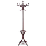 NNECW Free-standing Jacket Stand with Umbrella for Living Room-Brown
