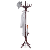 NNECW Free-standing Jacket Stand with Umbrella for Living Room-Brown