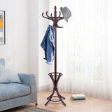 NNECW Free-standing Jacket Stand with Umbrella for Living Room-Brown