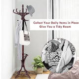 NNECW Free-standing Jacket Stand with Umbrella for Living Room-Brown
