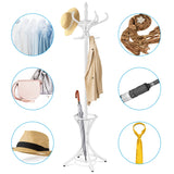 NNECW Free-standing Jacket Stand with Umbrella for Living Room-White