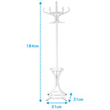 NNECW Free-standing Jacket Stand with Umbrella for Living Room-White