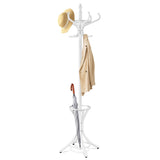 NNECW Free-standing Jacket Stand with Umbrella for Living Room-White