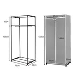 NNECW Freestanding Closet with Dust-proof Cover and Zippers for Garments/Shoes/Toys-Grey