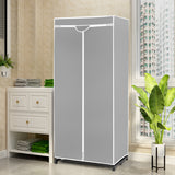 NNECW Freestanding Closet with Dust-proof Cover and Zippers for Garments/Shoes/Toys-Grey
