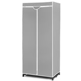 NNECW Freestanding Closet with Dust-proof Cover and Zippers for Garments/Shoes/Toys-Grey