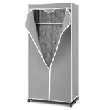 NNECW Freestanding Closet with Dust-proof Cover and Zippers for Garments/Shoes/Toys-Grey