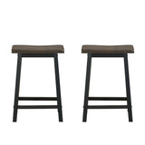 NNECW Saddle Seat Stools Set of 2 Wood Vintage Counter Height Bistro Side Chairs