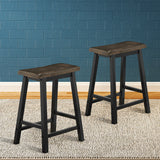 NNECW Saddle Seat Stools Set of 2 Wood Vintage Counter Height Bistro Side Chairs