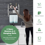 NNECW 2-Tier Wall Mount Towel Storage Rack for Bathroom