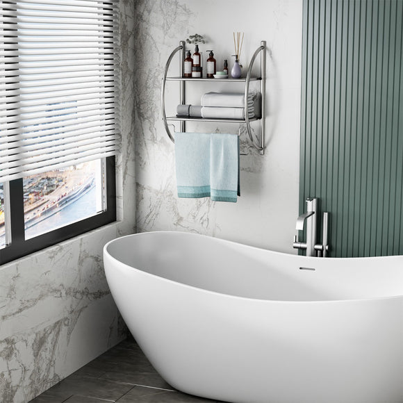NNECW 2-Tier Wall Mount Towel Storage Rack for Bathroom