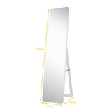 NNECW Floor Mirror with Stand and Solid Wood Frame for Living Room
