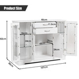 NNECW Buffet Sideboard with 2 Drawers &amp; 3 Cabinets for Kitchen &amp; Living Room-White