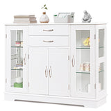 NNECW Buffet Sideboard with 2 Drawers &amp; 3 Cabinets for Kitchen &amp; Living Room-White