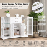 NNECW Buffet Sideboard with 2 Drawers &amp; 3 Cabinets for Kitchen &amp; Living Room-White