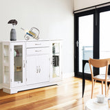 NNECW Buffet Sideboard with 2 Drawers &amp; 3 Cabinets for Kitchen &amp; Living Room-White