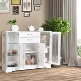 NNECW Buffet Sideboard with 2 Drawers &amp; 3 Cabinets for Kitchen &amp; Living Room-White