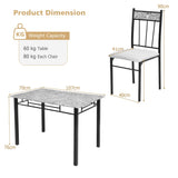 NNECW 5-Piece Dining Table Set with 4 High Back Chairs & 1 Rectangular Table