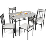 NNECW 5-Piece Dining Table Set with 4 High Back Chairs & 1 Rectangular Table