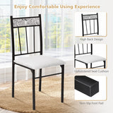 NNECW 5-Piece Dining Table Set with 4 High Back Chairs & 1 Rectangular Table