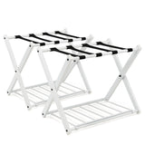 NNECW Heavy Duty Folding Luggage Rack with Shelves-2 pieces