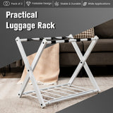 NNECW Heavy Duty Folding Luggage Rack with Shelves-2 pieces