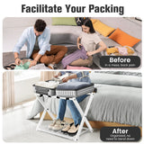 NNECW Heavy Duty Folding Luggage Rack with Shelves-2 pieces