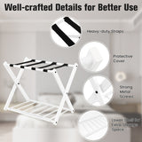 NNECW Heavy Duty Folding Luggage Rack with Shelves-2 pieces