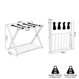 NNECW Heavy Duty Folding Luggage Rack with Shelves-2 pieces