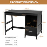 NNECW Black Computer Laptop Workstation Drawers Shelf with Spacious Room for Office