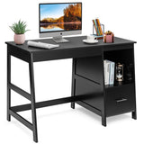 NNECW Black Computer Laptop Workstation Drawers Shelf with Spacious Room for Office