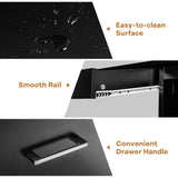 NNECW Black Computer Laptop Workstation Drawers Shelf with Spacious Room for Office