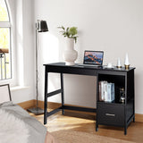 NNECW Black Computer Laptop Workstation Drawers Shelf with Spacious Room for Office