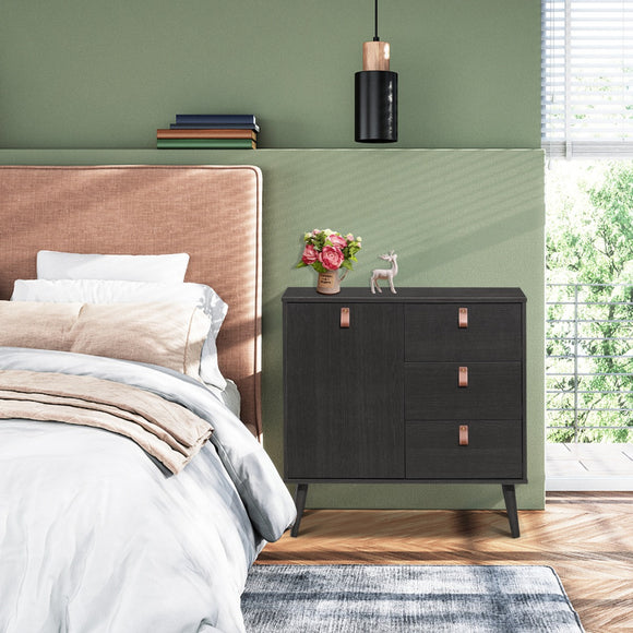 NNECW 3-Drawer Chest Dresser with Anti-Toppling Device for Living Room-Coffee