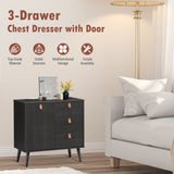NNECW 3-Drawer Chest Dresser with Anti-Toppling Device for Living Room-Coffee