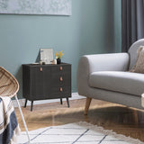 NNECW 3-Drawer Chest Dresser with Anti-Toppling Device for Living Room-Coffee