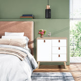 NNECW 3-Drawer Chest Dresser with Anti-Toppling Device for Living Room-Natural