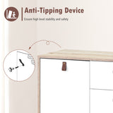 NNECW 3-Drawer Chest Dresser with Anti-Toppling Device for Living Room-Natural