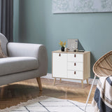 NNECW 3-Drawer Chest Dresser with Anti-Toppling Device for Living Room-Natural