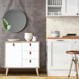 NNECW 3-Drawer Chest Dresser with Anti-Toppling Device for Living Room-Natural