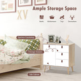 NNECW 3-Drawer Chest Dresser with Anti-Toppling Device for Living Room-Natural