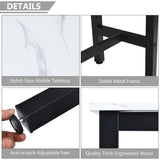 NNECW 3 pieces High Bar Table Stools Set with Stylish Design for Dining Room White