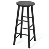 NNECW Set of 2 Faux Marble Bar Stools with Footrest and Anti-slip Foot Pad-Black