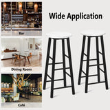 NNECW 3 pieces High Bar Table Stools Set with Stylish Design for Dining Room White