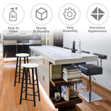 NNECW 3 pieces High Bar Table Stools Set with Stylish Design for Dining Room White