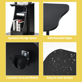 NNECW Height Adjustable Mobile Laptop Desk with Wheels